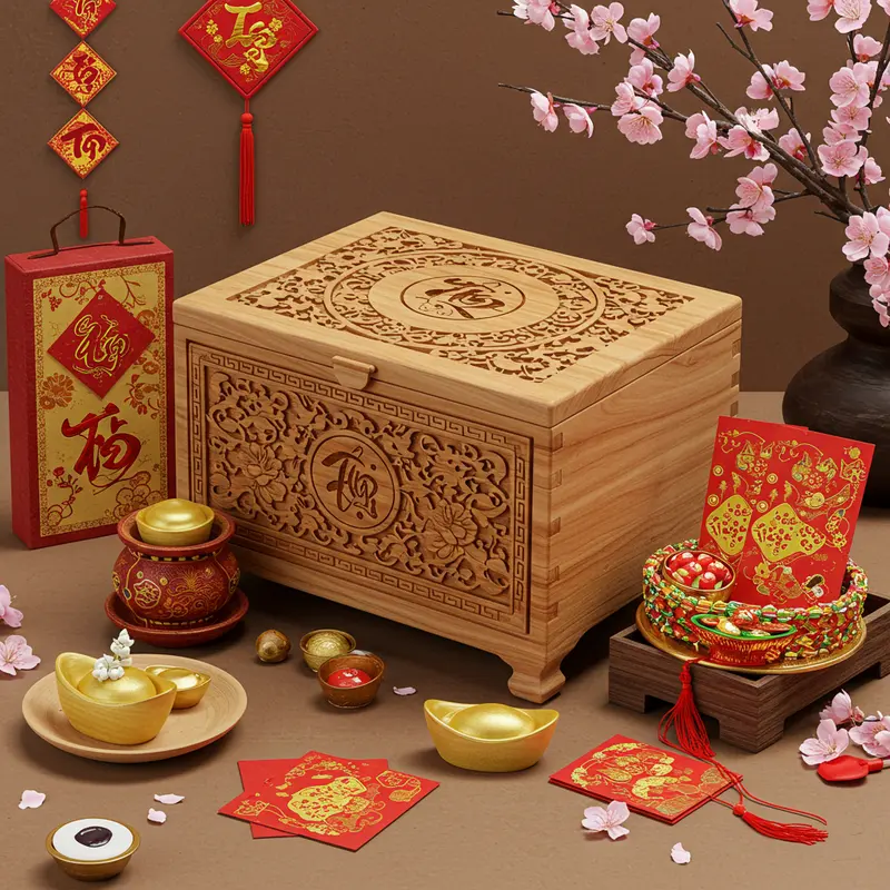 Các chất liệu hộp quà Tết tạo nên ấn tượng và truyền tải thông điệp sang trọng.