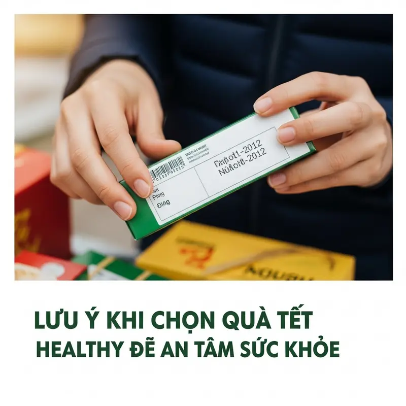 Ông bà vui vẻ bên hộp quà Tết giàu dưỡng chất, tốt cho sức khỏe.