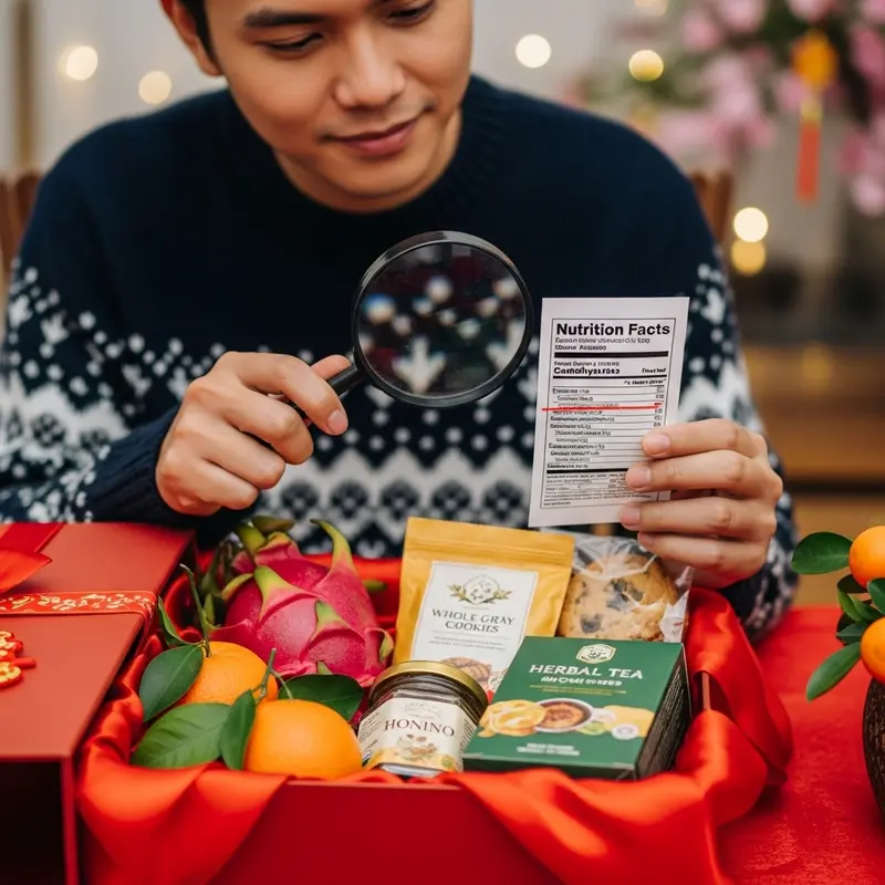 Hộp quà Tết healthy với các thành phần thiên nhiên, tốt cho sức khỏe.