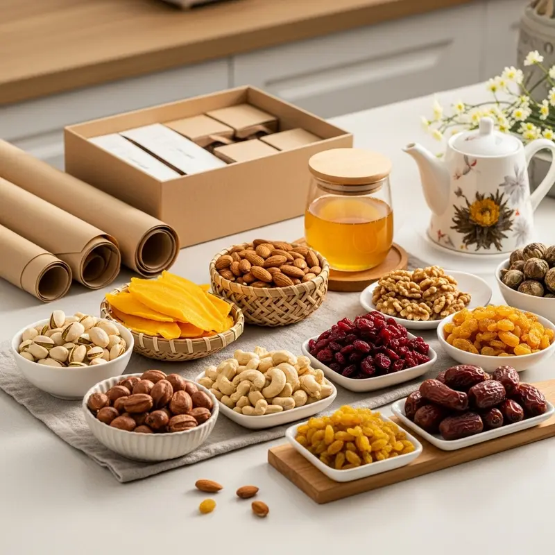 Gia đình sum vầy bên hộp quà Tết healthy tự làm tại nhà.