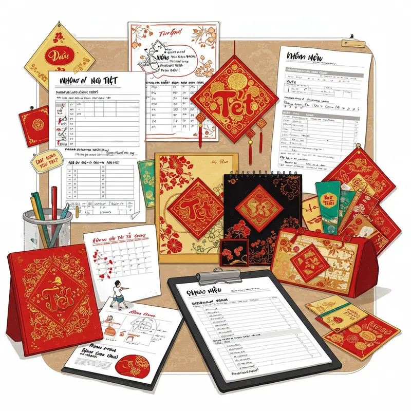 Nhà quản lý doanh nghiệp tìm hiểu hộp quà Tết và lên kế hoạch đặt hàng.