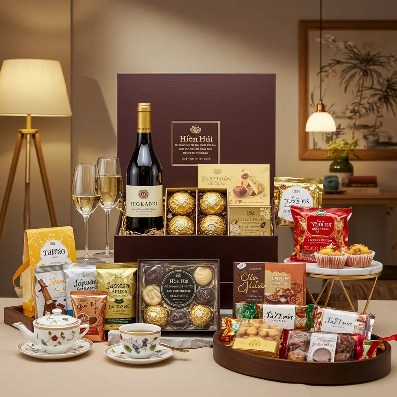 Không khí trao quà Tết ấm áp tại doanh nghiệp Việt Nam với quà truyền thống lẫn nhập khẩu.