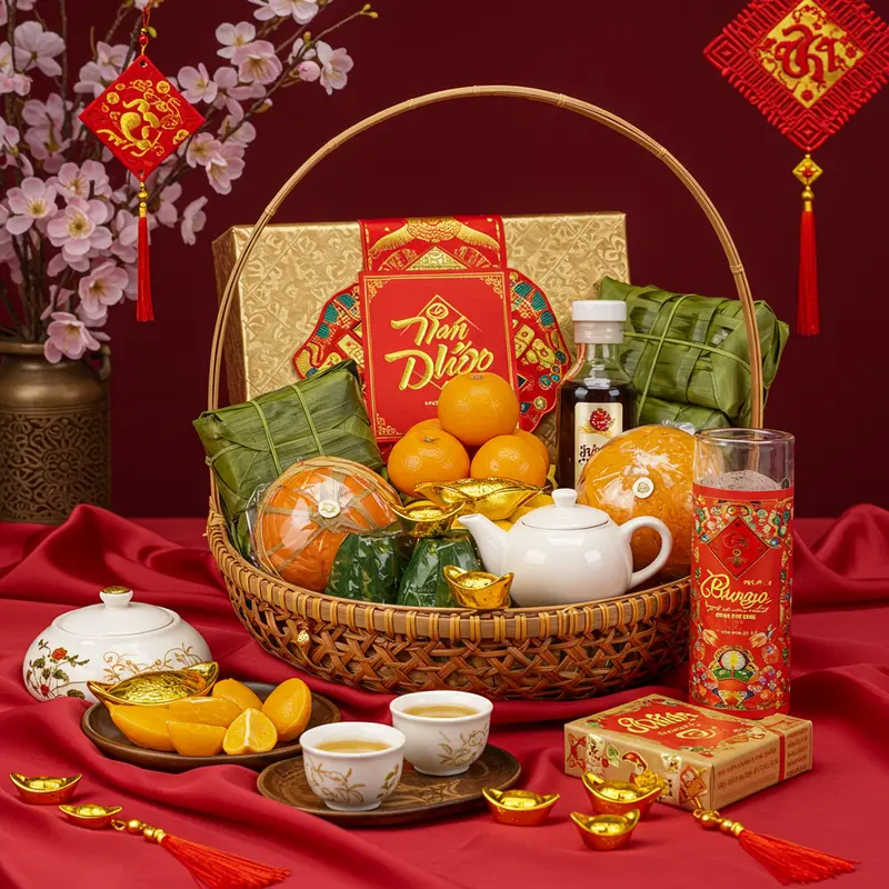 Không khí trao quà Tết ấm áp tại doanh nghiệp Việt Nam với quà truyền thống lẫn nhập khẩu.