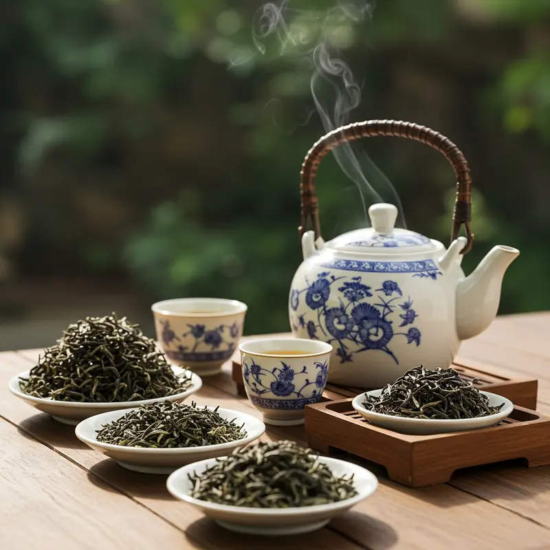 Các loại trà thượng hạng phong phú trên bàn trà ngày Tết.