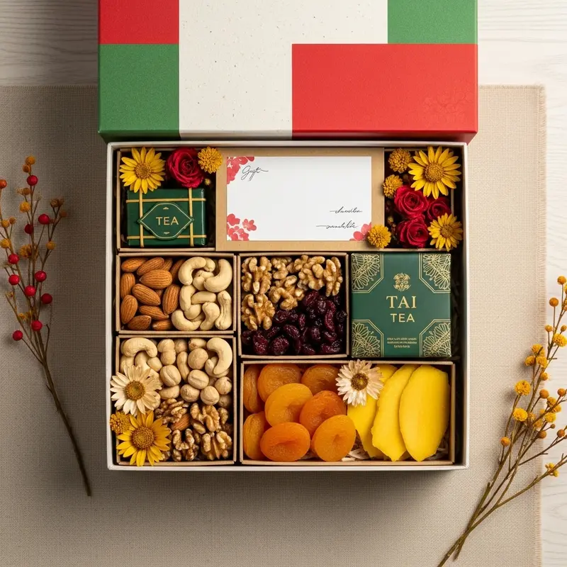 Gia đình sum vầy bên hộp quà Tết healthy tự làm tại nhà.