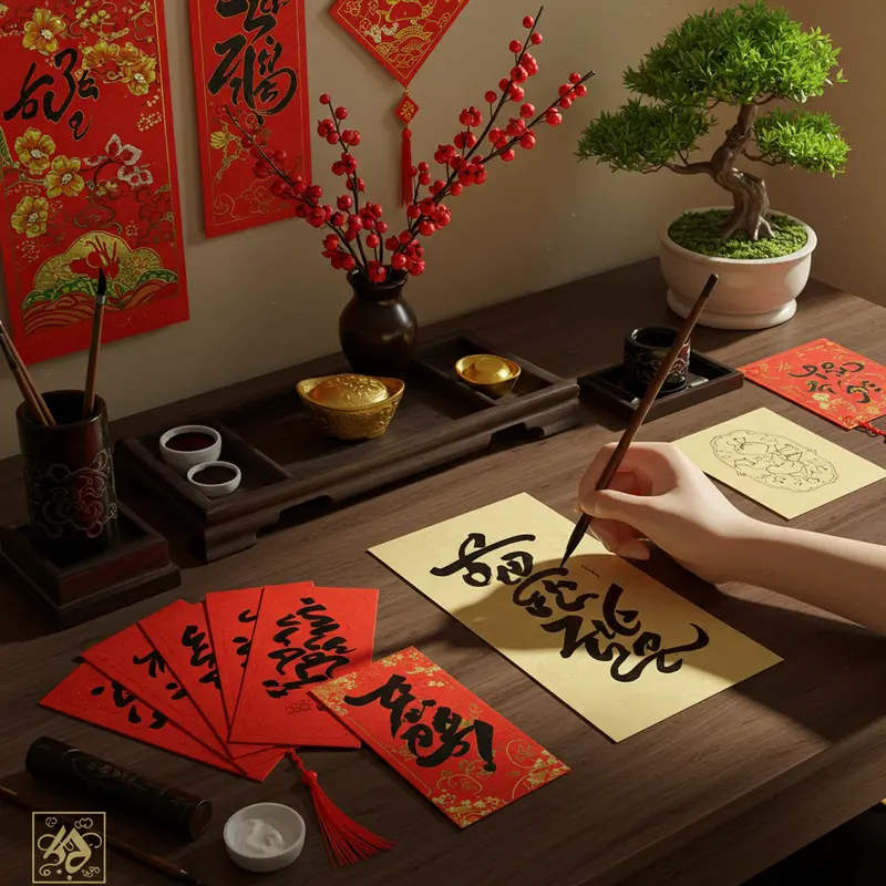 Gia đình Việt trao tặng lời chúc và lì xì ngày Tết trong không khí sum vầy.