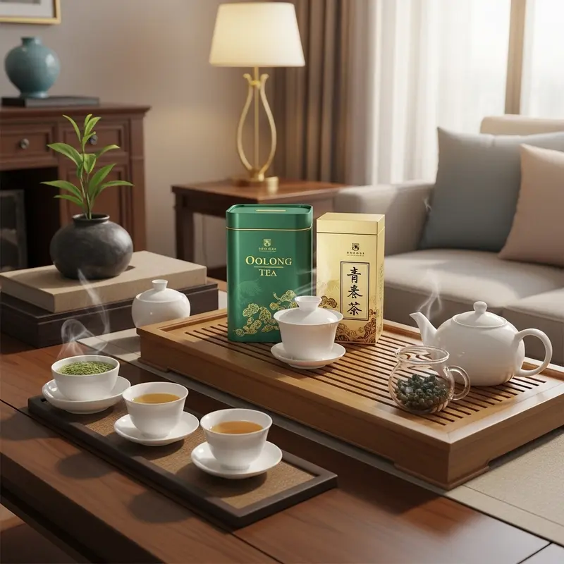 Bàn trà sang trọng thể hiện ý nghĩa của việc biếu tặng trà.