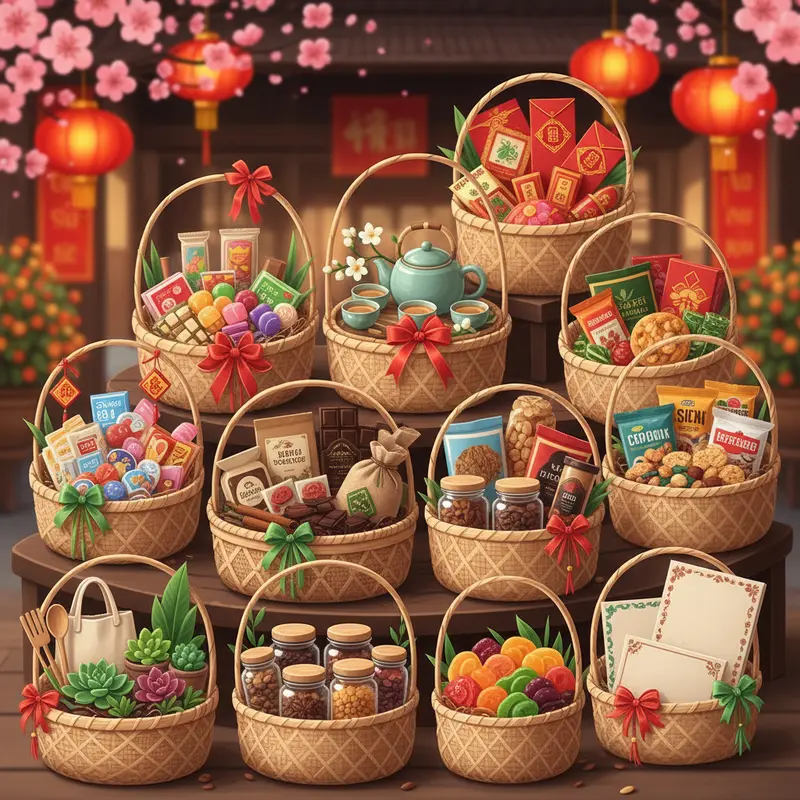 Giỏ quà Tết handmade mang đậm tình cảm và dấu ấn cá nhân.