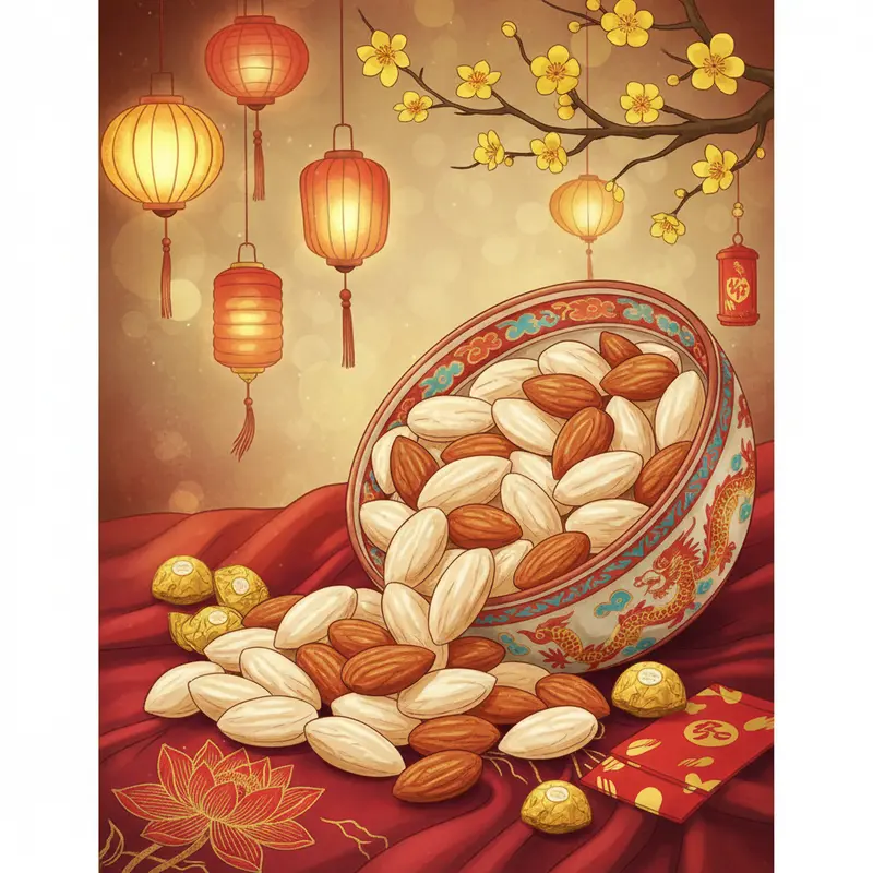 Hạt mắc ca tươi, sang trọng, phù hợp trong hộp quà Tết tăng sức khỏe.