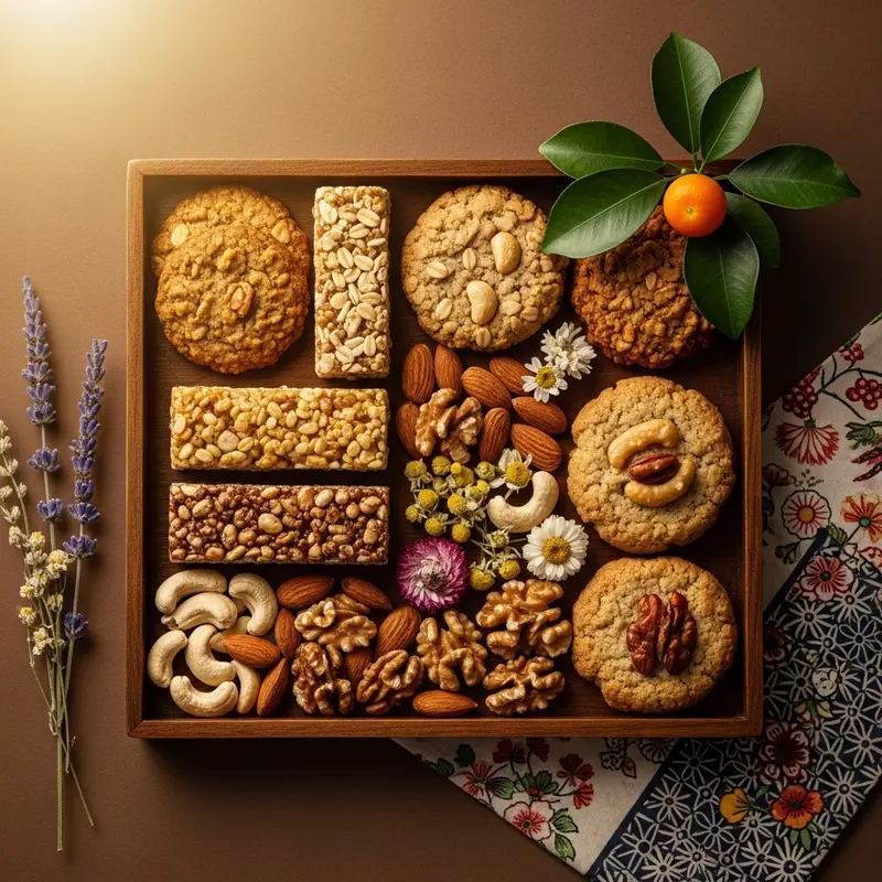 Các loại hạt dinh dưỡng nổi bật trong hộp quà Tết healthy.