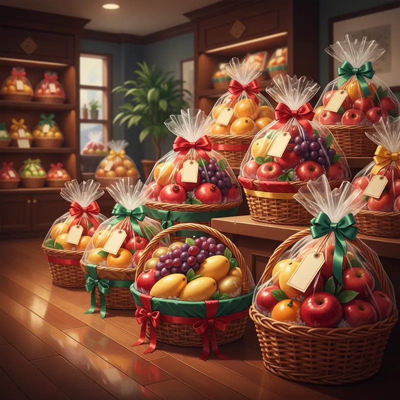 Giỏ quà Tết trái cây nhập khẩu với đa dạng trái cây cao cấp.