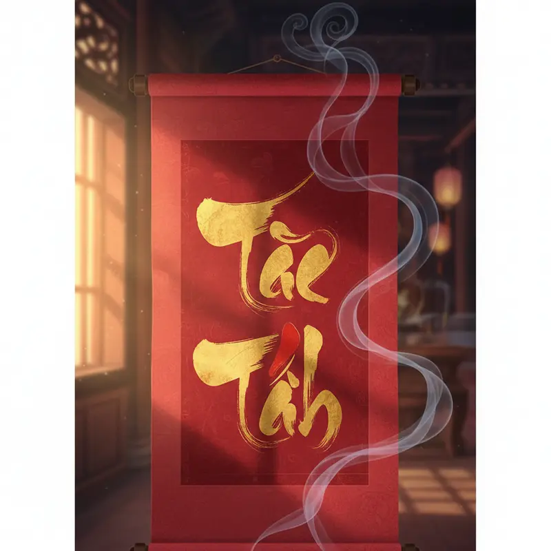 Ông đồ viết thư pháp tại phiên chợ Tết truyền thống.