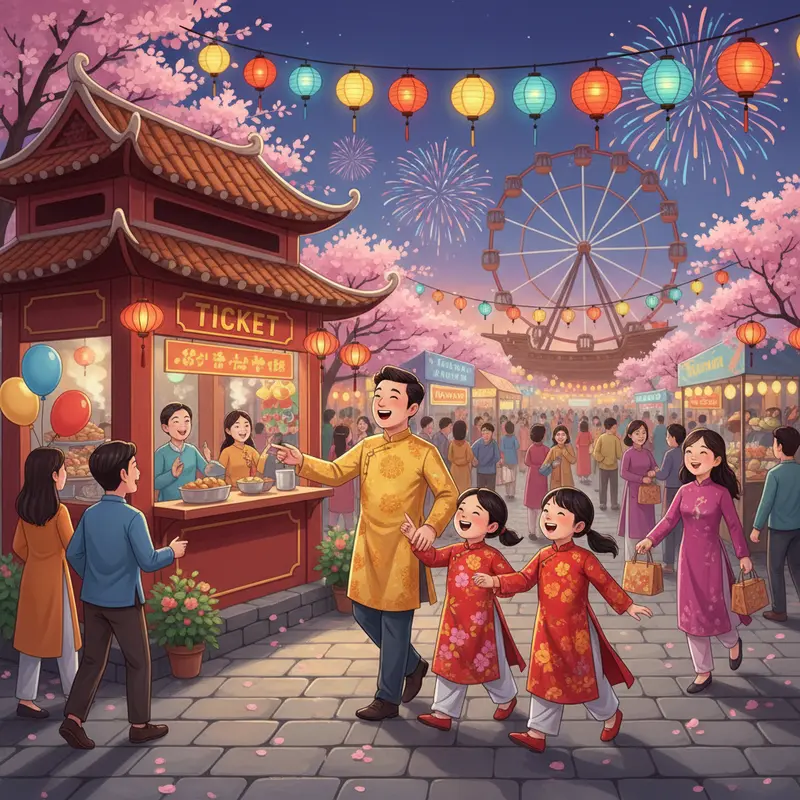 Cả gia đình ngồi cùng nhau lên kế hoạch du lịch Tết với bản đồ và laptop.