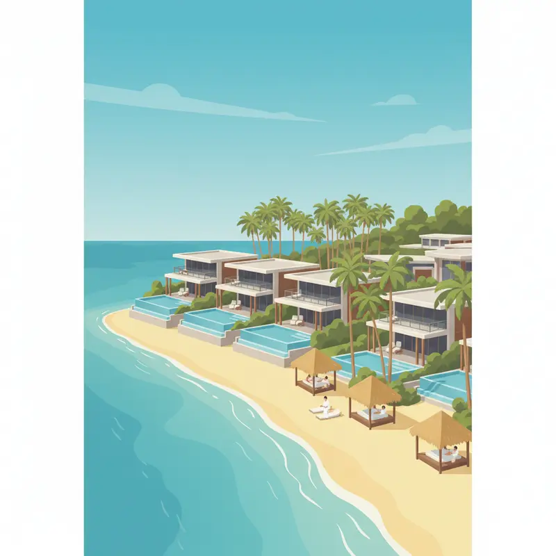 Bình minh tại một khu nghỉ dưỡng ven biển miền Trung, quyện giữa thiên nhiên và tiện nghi sang trọng.