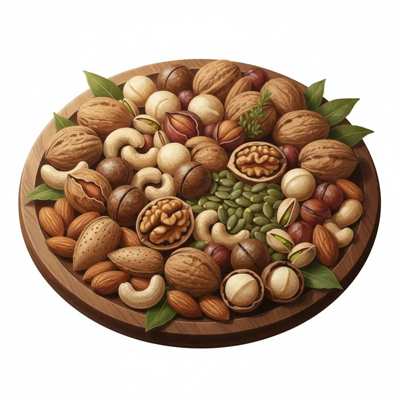 Các loại hạt phổ biến nhiều dinh dưỡng từ hộp quà Tết.