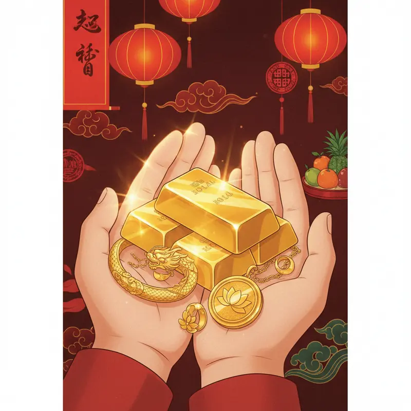 Bàn thờ Thần Tài truyền thống trong nhà người Việt ngày Vía Thần Tài.