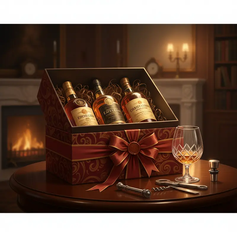 Hộp quà rượu ngoại sang trọng cho dịp Tết.