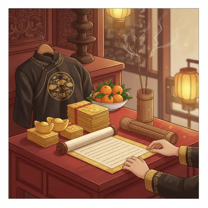 Gia đình Việt sum họp chuẩn bị hóa vàng những ngày đầu năm mới.