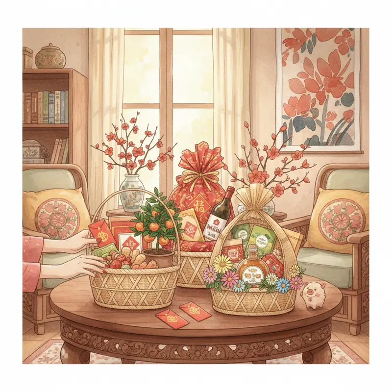 Giỏ quà Tết handmade mang đậm tình cảm và dấu ấn cá nhân.