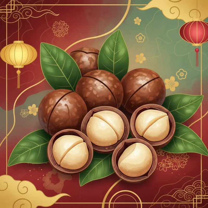 Hạt mắc ca tươi, sang trọng, phù hợp trong hộp quà Tết tăng sức khỏe.