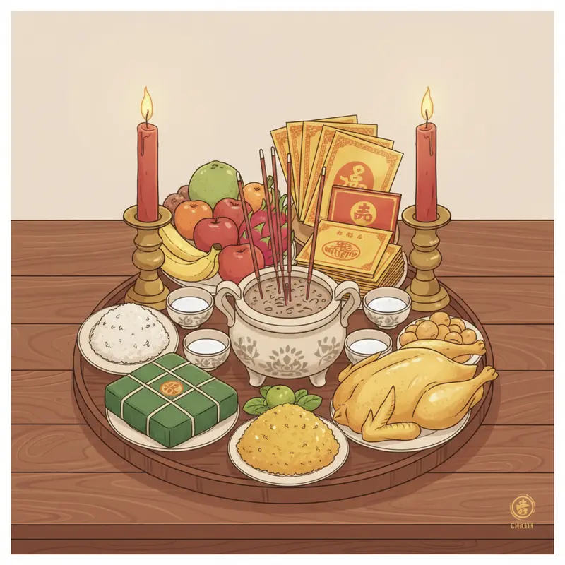 Gia đình Việt sum họp chuẩn bị hóa vàng những ngày đầu năm mới.