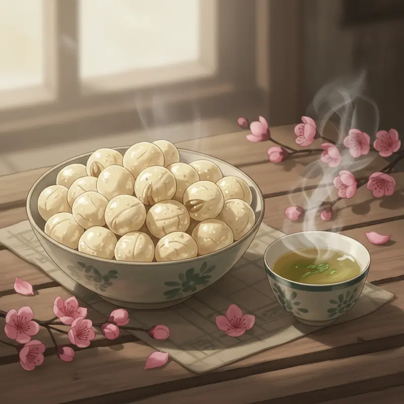 Mứt dừa trắng ngần, tượng trưng cho đoàn viên gia đình dịp Tết.