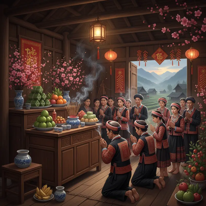 Không khí xuân rộn ràng tại bản làng vùng cao Tây Bắc.