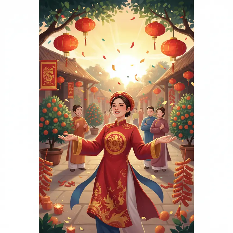 Gia đình Việt niềm nở đón khách xông đất đầu năm mới.