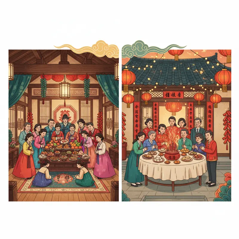 Không khí gia đình sum vầy và trang trí truyền thống dịp Tết Âm lịch.