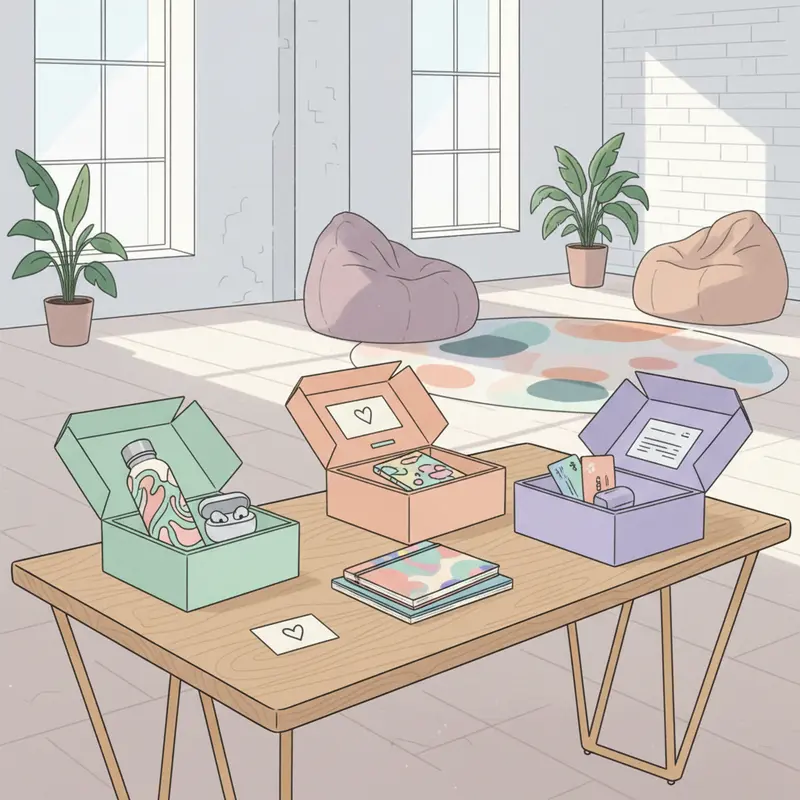 Gen Z hào hứng nhận quà Tết độc đáo trong không gian làm việc hiện đại.