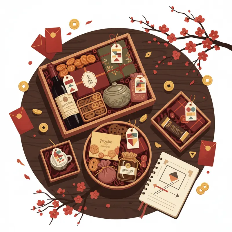 Giỏ quà Tết cao cấp với các sản phẩm thượng hạng, thể hiện sự kính trọng và biết ơn.