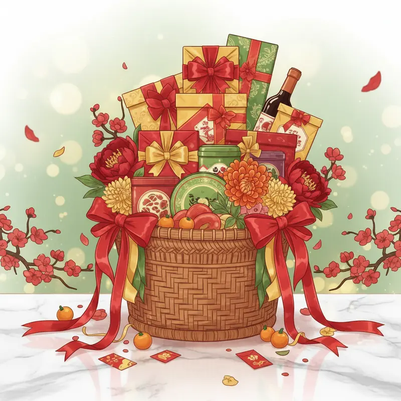 Các sản phẩm tuyển chọn cho giỏ quà Tết sang trọng.