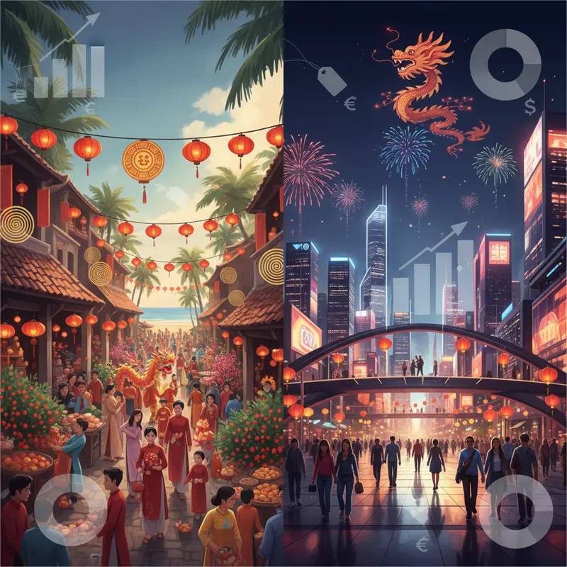 Không khí du lịch nhộn nhịp dịp Tết Nguyên Đán trên khắp Việt Nam.