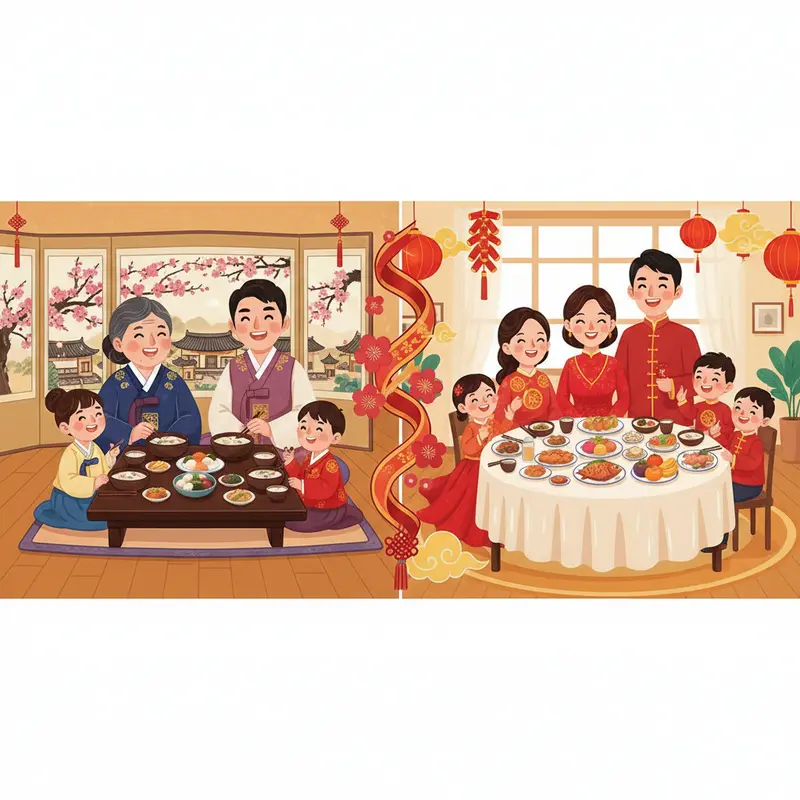 Không khí gia đình sum vầy và trang trí truyền thống dịp Tết Âm lịch.