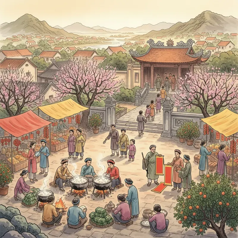 Không khí sum họp gia đình ấm áp vào dịp Tết Nguyên Đán.