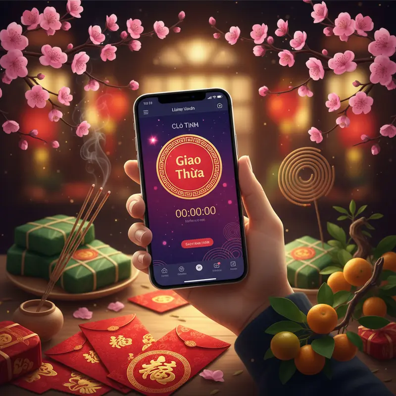 Gia đình Việt chuẩn bị nghi lễ cúng Giao Thừa trong khoảnh khắc chuyển giao năm mới.