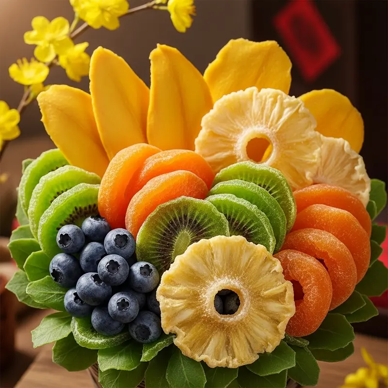 Các loại hạt dinh dưỡng nổi bật trong hộp quà Tết healthy.