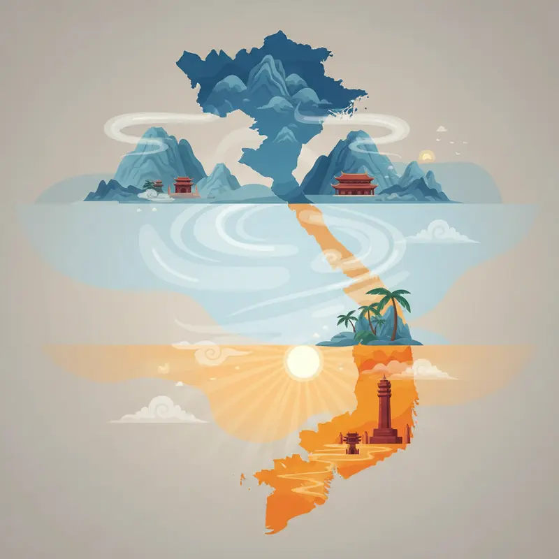 Sự phân hóa thời tiết rõ rệt giữa ba miền Bắc, Trung, Nam dịp Tết.