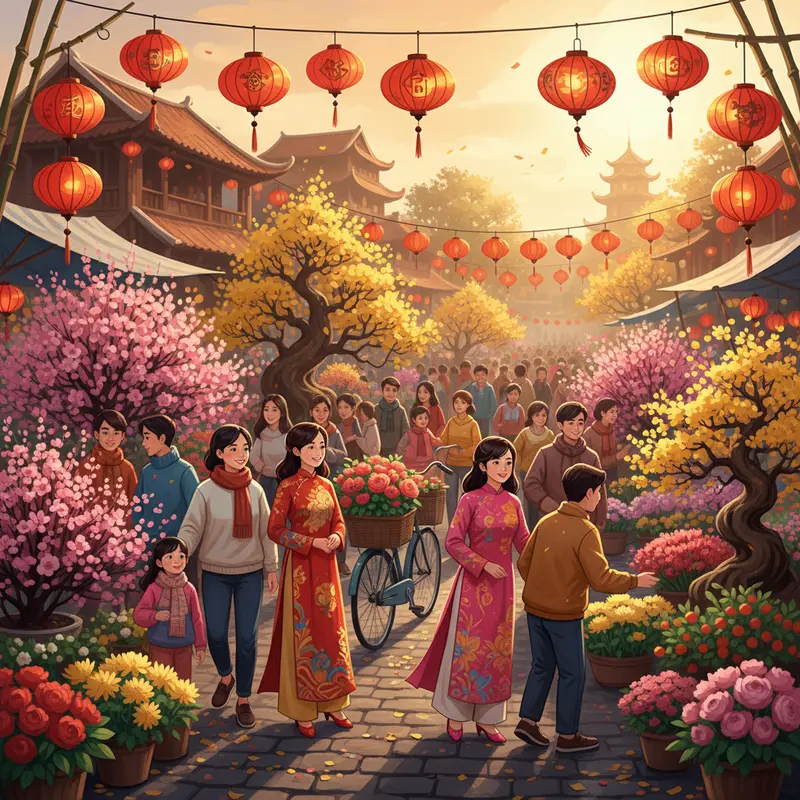 Không khí nhộn nhịp tại chợ hoa ngày giáp Tết.