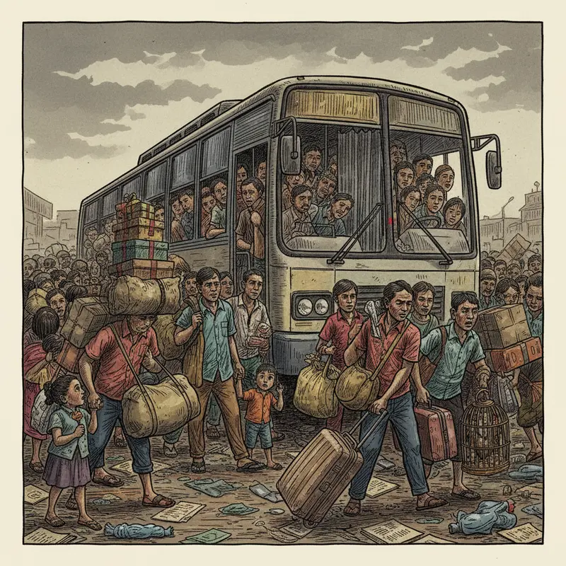 Giao thông ùn tắc tại các cửa ngõ thành phố là hình ảnh quen thuộc mỗi dịp Tết.