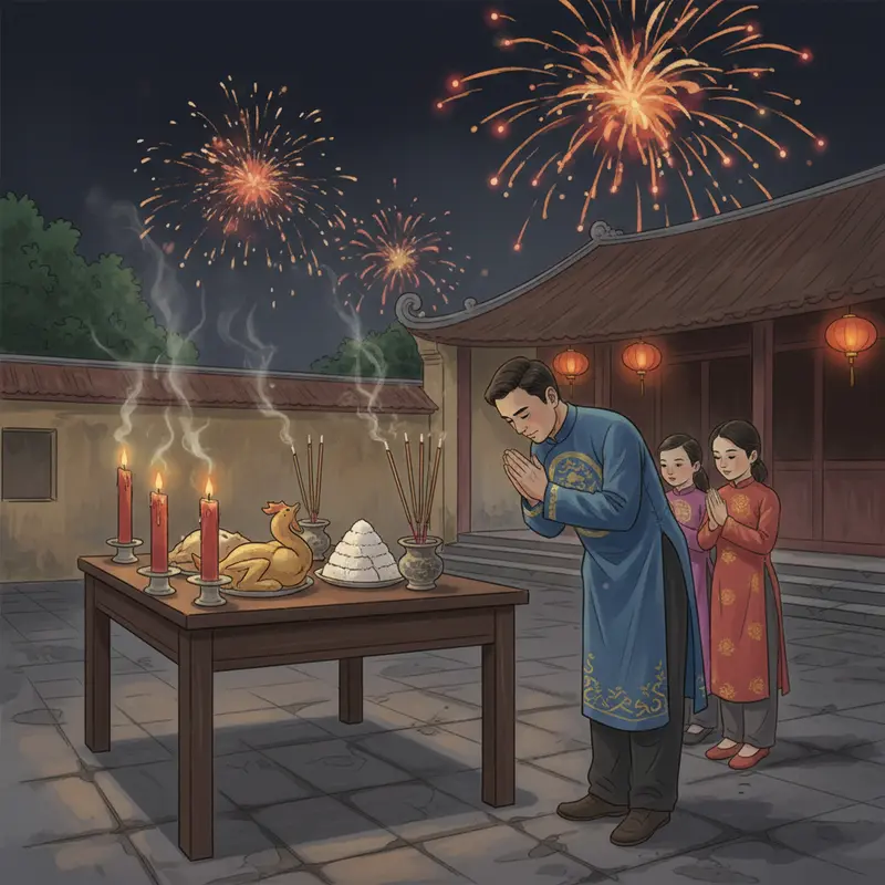 Mâm cúng ông Công ông Táo với cá chép vàng chuẩn bị tiễn về trời.