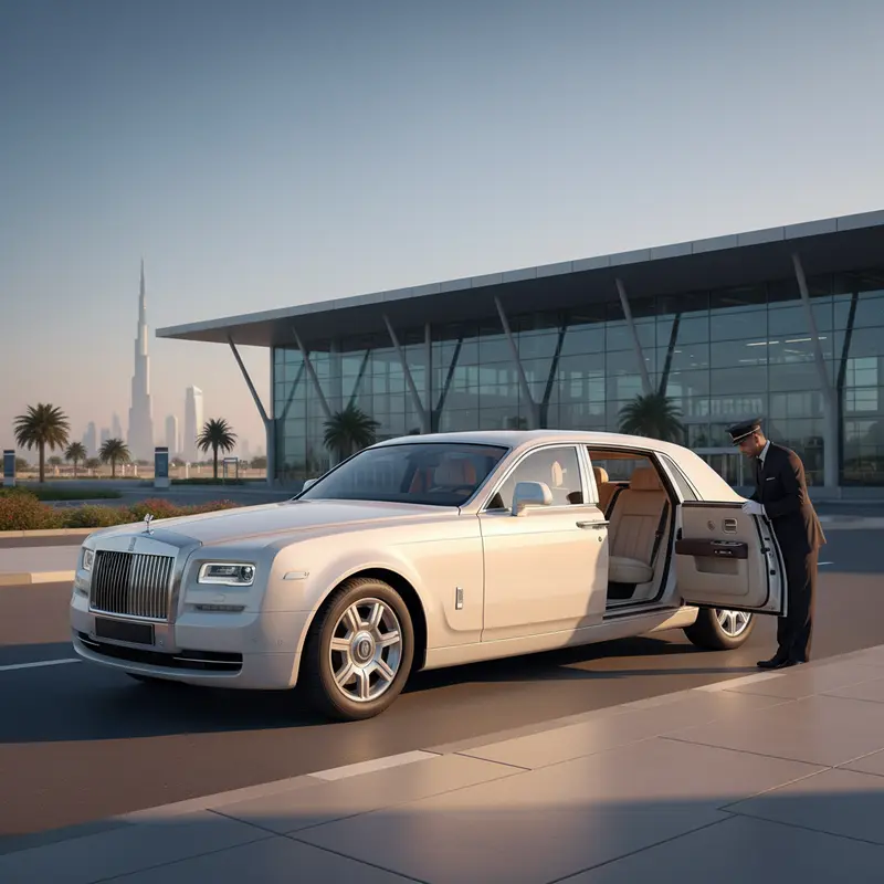 Dịch vụ đưa đón VIP bằng siêu xe tại sân bay Dubai.