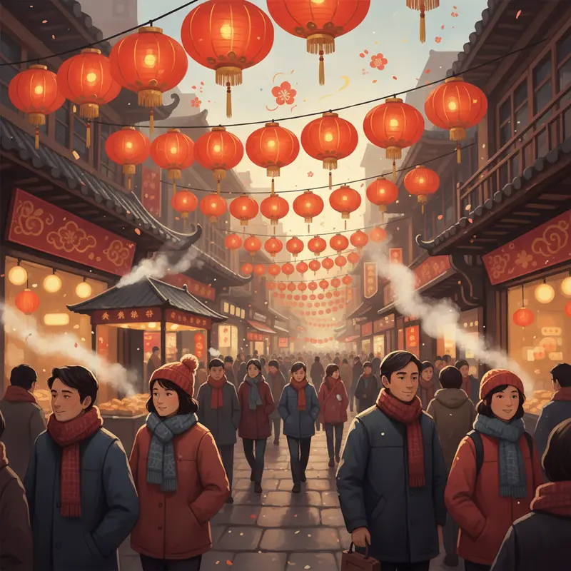 Phố phường Đài Loan rực rỡ sắc đỏ của đèn lồng dịp Tết Nguyên Đán.