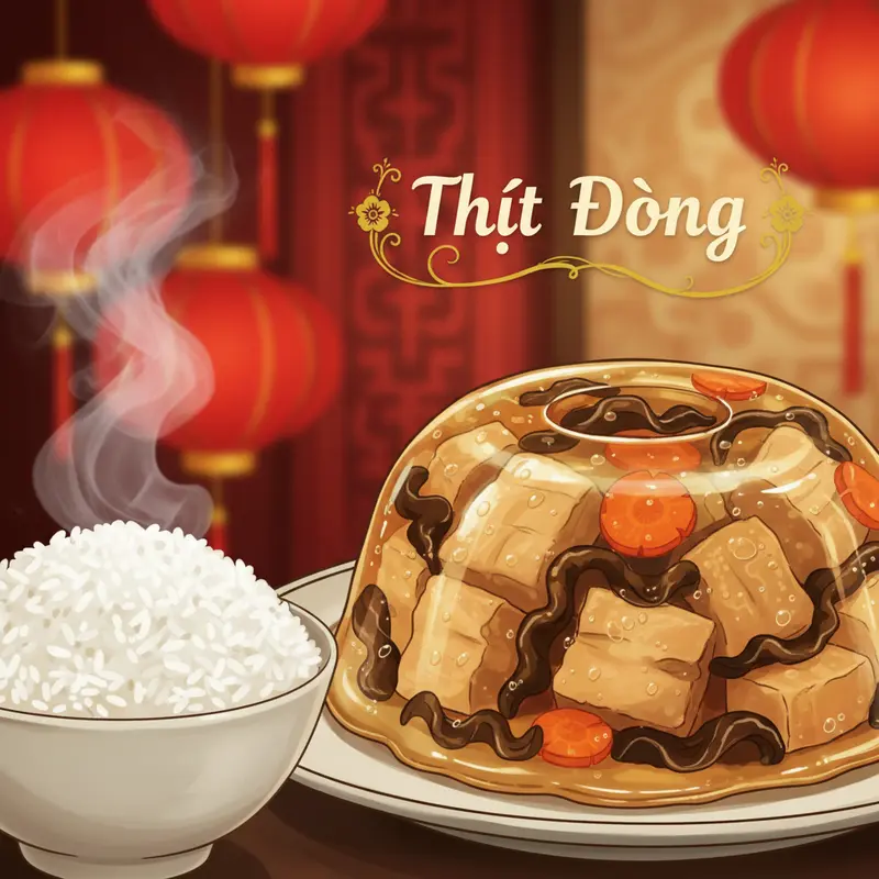 Bánh Chưng xanh với nhân thịt mỡ đậu xanh vàng óng.