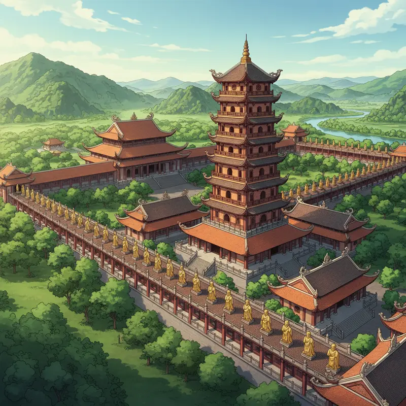 Chùa Đồng trên đỉnh thiêng Yên Tử trong sương sớm.