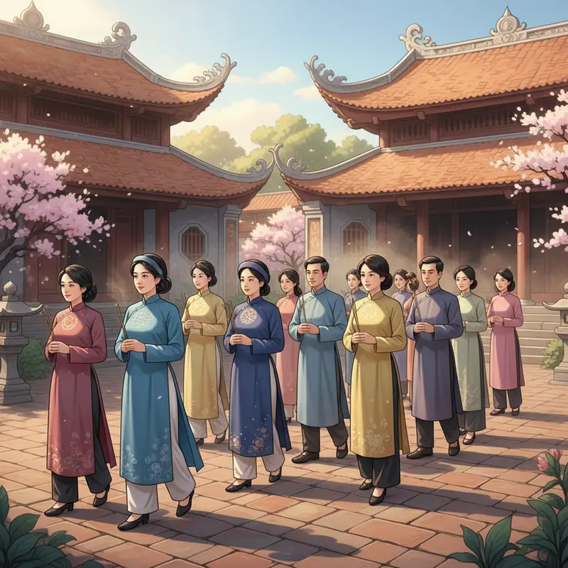 Lựa chọn trang phục lịch sự, kín đáo là nét đẹp văn hóa khi du xuân đầu năm.