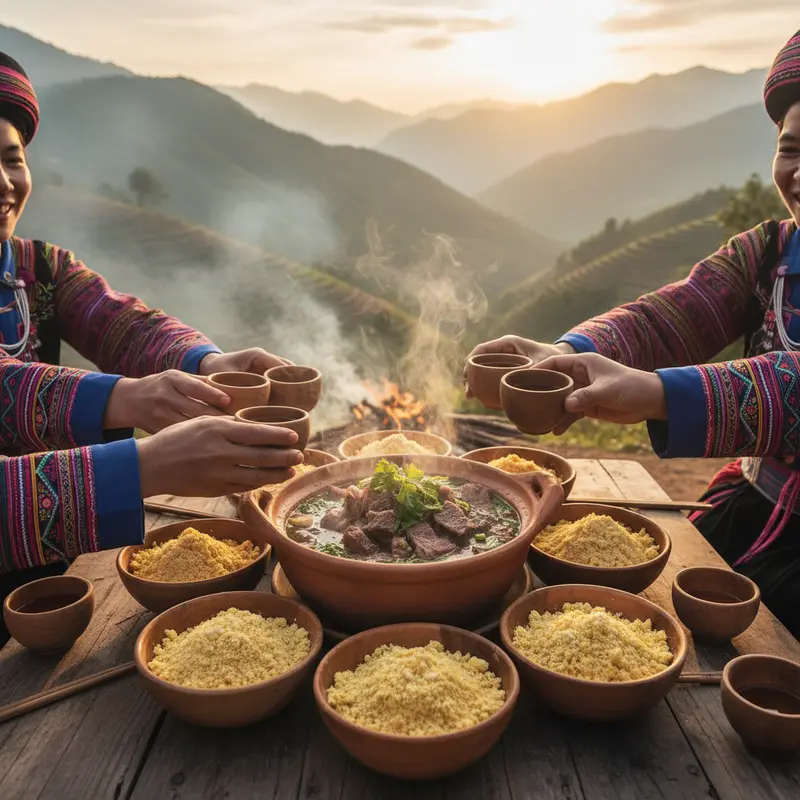 Không gian lễ hội Gầu Tào giữa thiên nhiên hùng vĩ của Hà Giang.