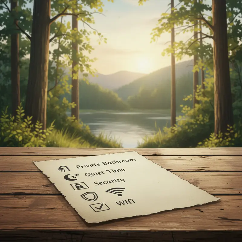 Không gian bên trong lều Glamping với tiện nghi như khách sạn.