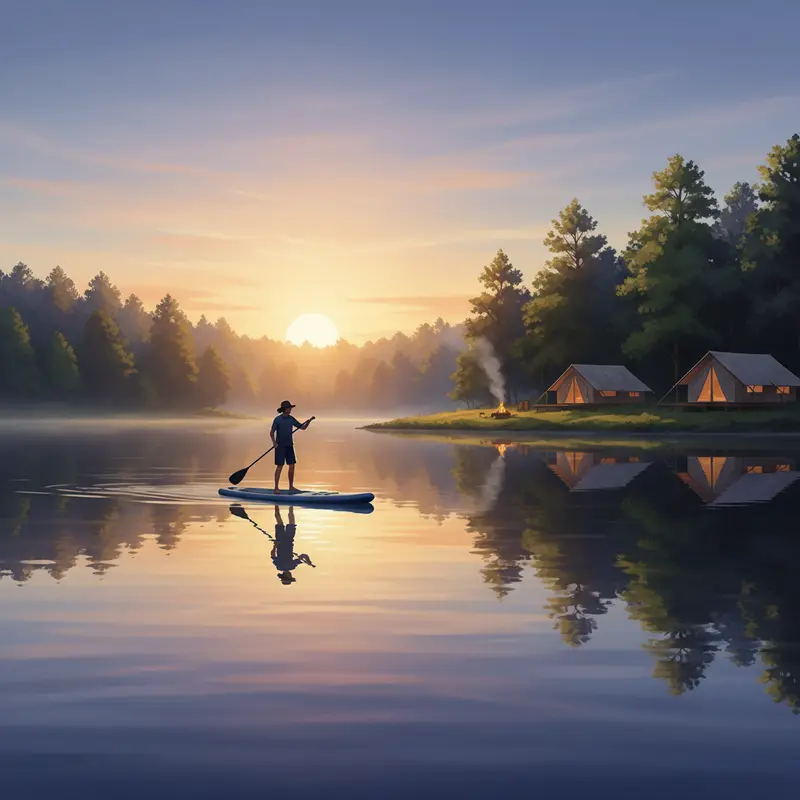 Không gian bên trong lều Glamping với tiện nghi như khách sạn.