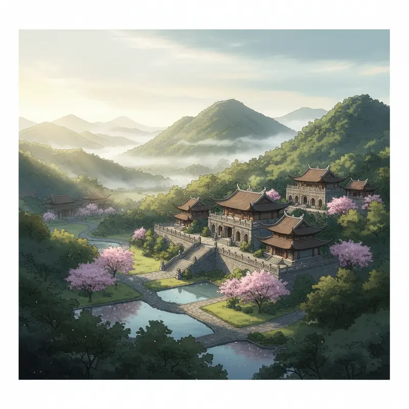 Không gian tĩnh lặng mang đậm nét kiến trúc cổ tại Legacy Yên Tử.